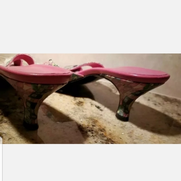 ICON BRAND Art-To-Wear LEATHER Pink HEELS 6B - Picture 3 of 3